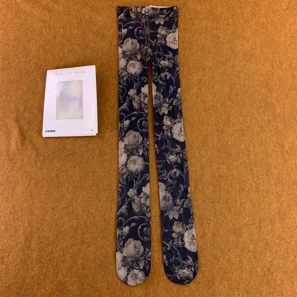 Pamela Mann Womens One Size Floral Twilight Printed Tights